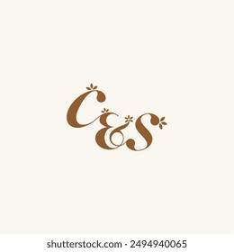beauty bold monogram leaf logo organic and nature concept CS initial wedding letter