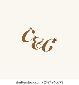 beauty bold monogram leaf logo organic and nature concept CG initial wedding letter