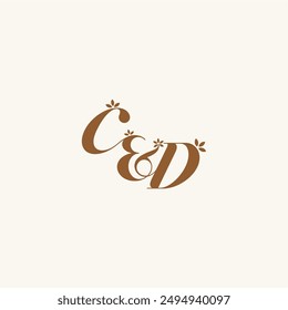 Logo de la hoja del monograma de la belleza orgánica y del concepto de la naturaleza
