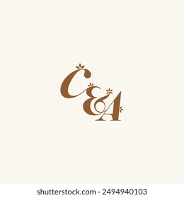 beauty bold monogram leaf logo organic and nature concept CA initial wedding letter