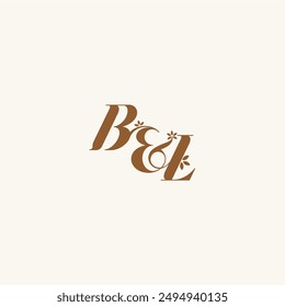 beauty bold monogram leaf logo organic and nature concept BL initial wedding letter