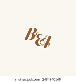 beauty bold monogram leaf logo organic and nature concept BI initial wedding letter