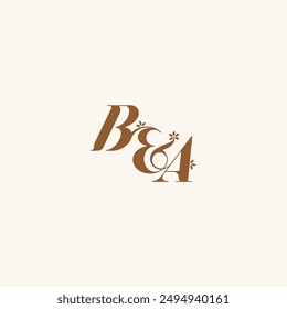 beauty bold monogram leaf logo organic and nature concept BA initial wedding letter