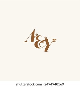 beauty bold monogram leaf logo organic and nature concept AY initial wedding letter