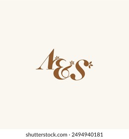 beauty bold monogram leaf logo organic and nature concept AS initial wedding letter