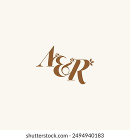 beauty bold monogram leaf logo organic and nature concept AR initial wedding letter