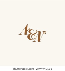 Beauty Bold Monogram Blatt Logo Bio und Natur Konzept EIN erster Hochzeitsbrief