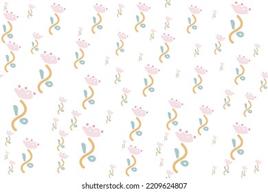 Beauty botanical ditsy seamless patterns vector illustration design It is a pattern created by combining freehand. Create beautiful fabric patterns. Design for print. Using in the fashion industry.