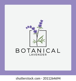 beauty botanical flower lavender logo design vector, for your business cosmetic, saloon, herbal, spa, perfume