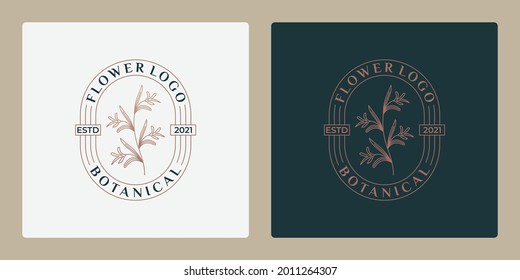 beauty botanical flower logo design template for your business cosmetic, salon, spa, herbal, beauty etc