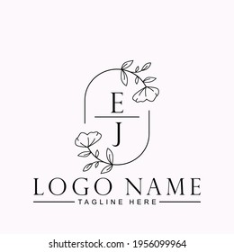 Beauty Botanical Inicial Vector Plantilla de diseño Carta de diseño EJ