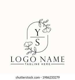 Beauty Botanical Initial Vector Logo Template Design Letter YS