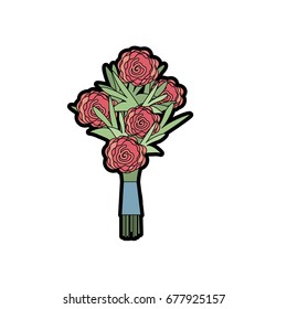 beauty bouquet flowers with petals design