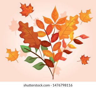 beauty branches leaves plants design