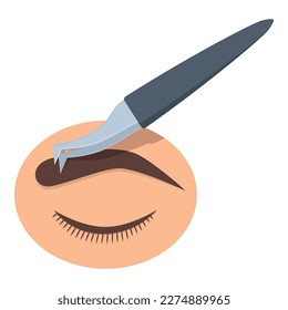 Beauty brow icon cartoon vector. Tattoo makeup. Art brush