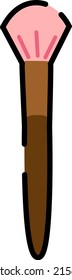 Beauty brush, illustration, vector on a white background.