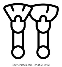 Beauty brushes icon outline vector. Cosmetic makeup tool. Facial grooming equipment