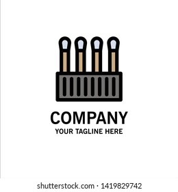 Beauty, Buds, Cosmetic, Cotton Business Logo Template. Flat Color