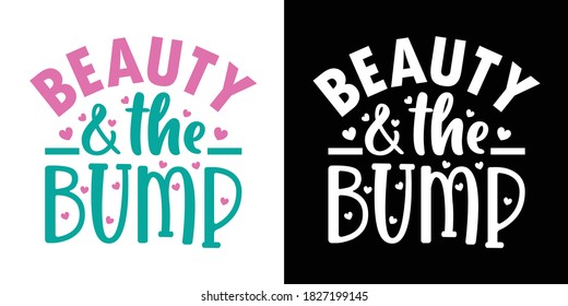 Beauty And The Bump Printable Vector Illustration