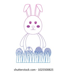 beauty bunny easter decorated eggs field celebration