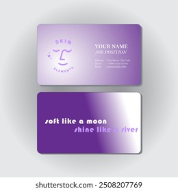 beauty businesss card for skin care and salon with purple