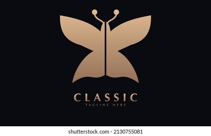 Beauty Butterfly abstract monogram vector logo template