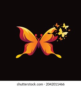 Beauty butterfly colorful logo abstract design