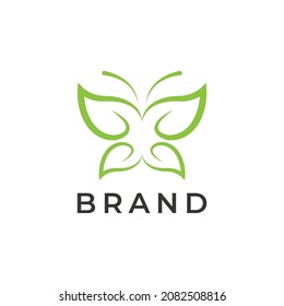 Beauty Butterfly with leaf Logo Template Vector icon design. Unusual Butterfly vector logo.