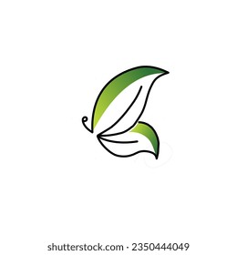 Beauty Butterfly with Leaves Logo Template icon design. Unusual Butterfly logo vector.