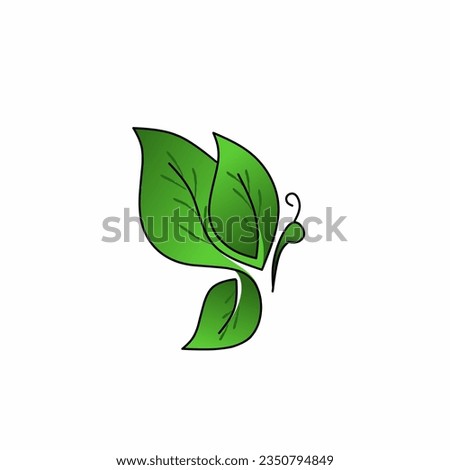 Beauty Butterfly with Leaves Logo Template icon design. Unusual Butterfly logo vector.isolated on white background