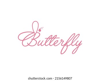 Beauty Butterfly Letter B typography logo design. Usable for Business and Branding Logos. Flat Vector Logo Design Template.