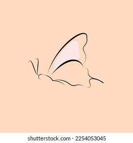 Beauty butterfly line art logo design template