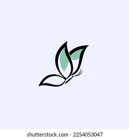 Beauty butterfly line art logo design template