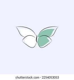 Beauty butterfly line art logo design template