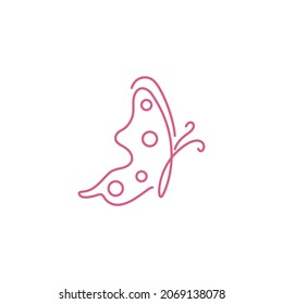 Beauty Butterfly line illustration logo template vector design