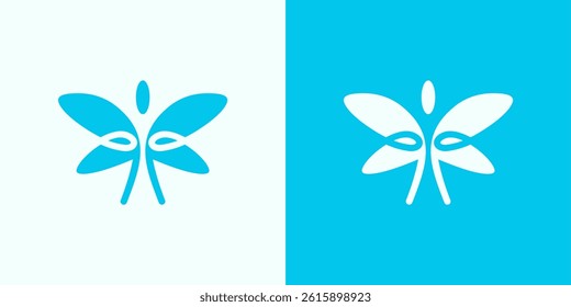 Beauty butterfly logo collection with line art style
