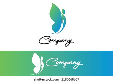 beauty butterfly logo design is flying with its charming wings
