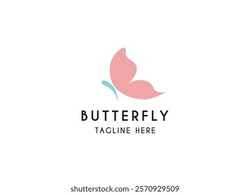 Beauty butterfly logo design for spa, beauty and skincare logo. Butterfly with soft color logo design