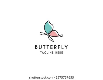 Beauty butterfly logo design for spa, beauty and skincare logo. Butterfly with soft color logo design