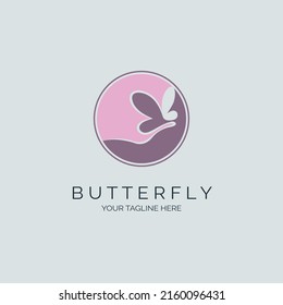 Beauty butterfly logo design template for brand or company and other