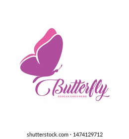 Beauty butterfly logo design vector