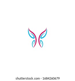 Beauty Butterfly logo Ideas. Inspiration logo design. Template Vector Illustration. Isolated On White Background
