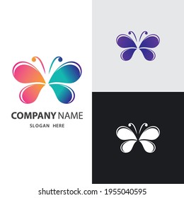 Beauty butterfly logo images illustration design