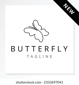 beauty butterfly logo isolated in white