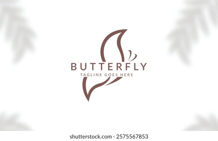 Beauty Butterfly logo. Luxury line logotype design. Universal premium butterfly symbol logotype.