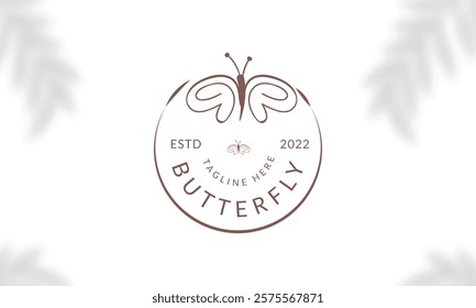 Beauty Butterfly logo. Luxury line logotype design. Universal premium butterfly symbol logotype.