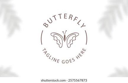 Beauty Butterfly logo. Luxury line logotype design. Universal premium butterfly symbol logotype.