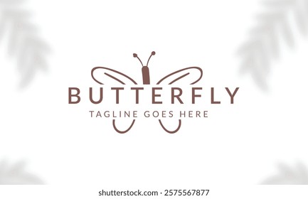 Beauty Butterfly logo. Luxury line logotype design. Universal premium butterfly symbol logotype.