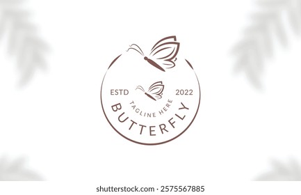 Beauty Butterfly logo. Luxury line logotype design. Universal premium butterfly symbol logotype.