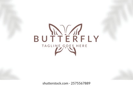 Beauty Butterfly logo. Luxury line logotype design. Universal premium butterfly symbol logotype.